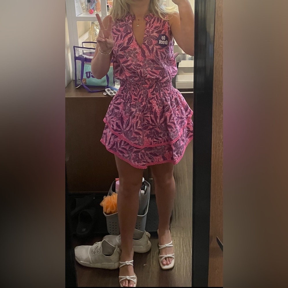 Bloomingdale’s Aqua pink and purple mini dress